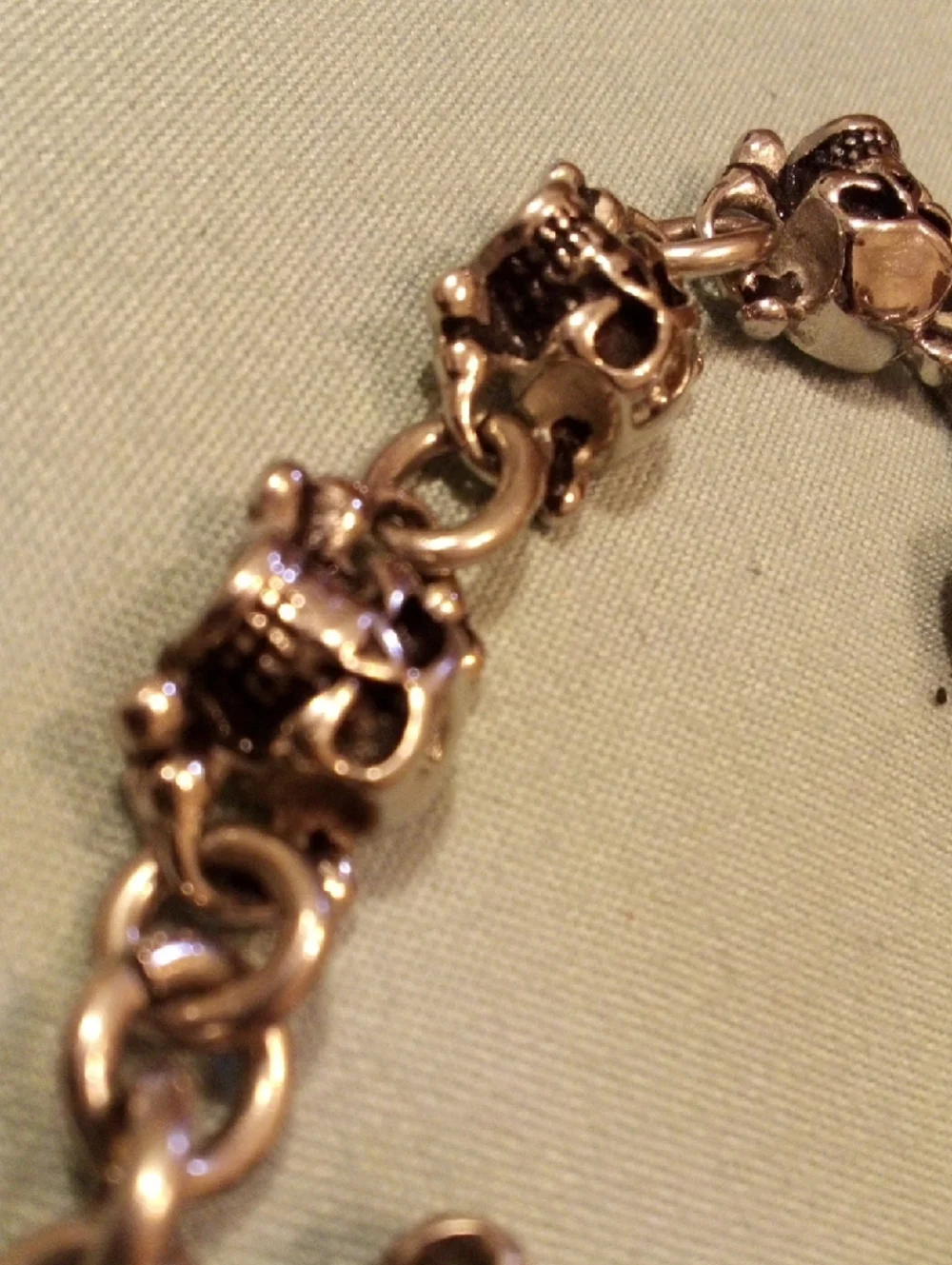 Skull & Crossbones Chunky Bracelet in Metallic Gold Tone